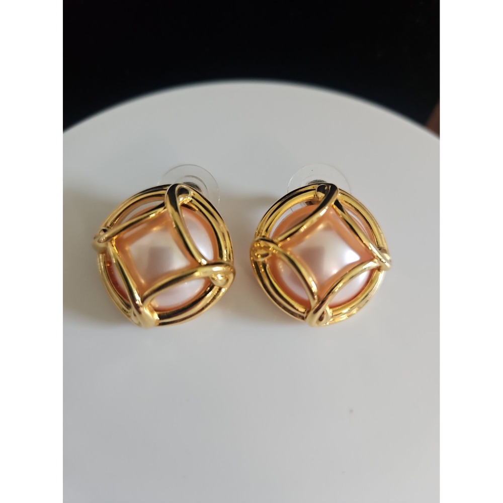 Joan Rivers Vintage Pearl Clip Earrings White Gold Tone Round Signed 1980s